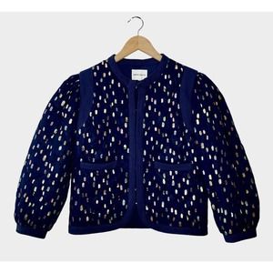 Antik Batik Adalie Quilted Jacket Womens Size 38 Small Multicolor Foil Dots
